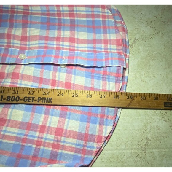 Vineyard Vines Slim Fit Crosby Shirt Plaid Cotton Linen Long Sleeve Resort Vacay - Picture 7 of 7
